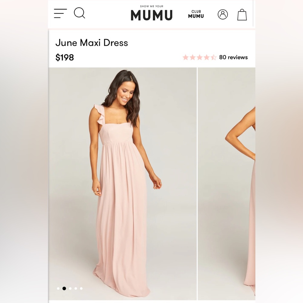 Show Me Your Mumu- June Maxi dress in Dusty Blush Crisp